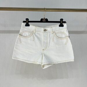 Authentic CHANEL High Waist White Women Shorts